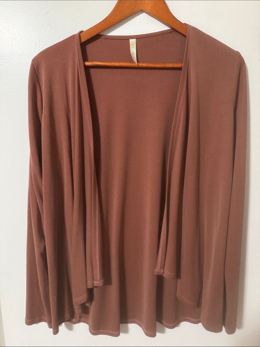 Open-Front Lightweight Cardigan in Mauve